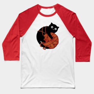 Cat and yarn ball Baseball T-Shirt